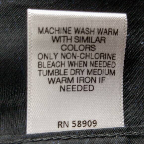 Murano Shirt Men's XL Slim Fit Button Up Oxford Black Blue Geometric Cotton - Picture 6 of 10